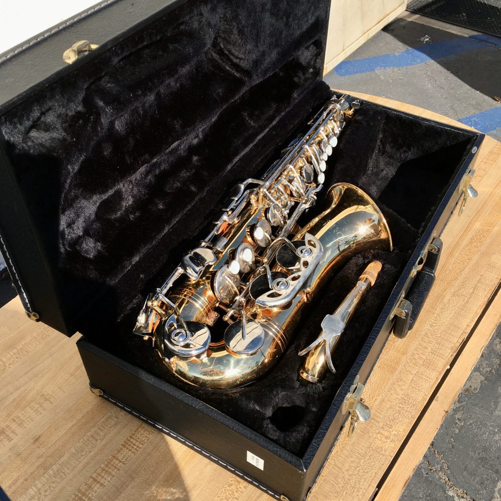 Vito alto saxophone inside plush case